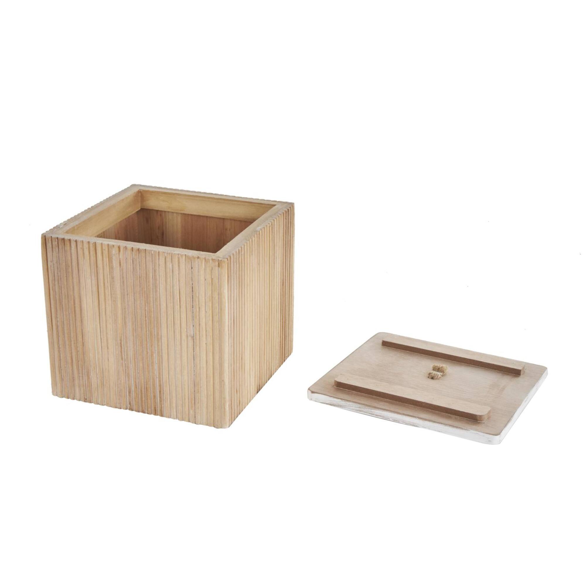 Light Brown Box Set with Whitewashed Wood Lids